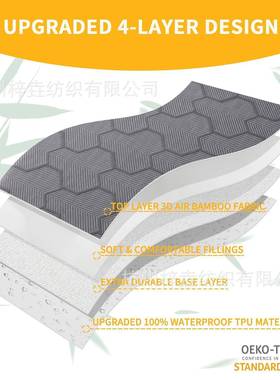 竹纤维防水脏隔尿套隔床笠单件合NXE身床单床盖床垫保护罩