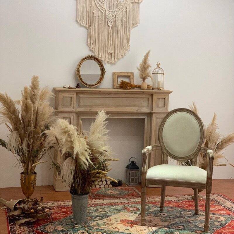 欧式式餐餐椅桌FHX椅复古木椅做旧椅靠背椅扶手椅实美椅子美甲椅v