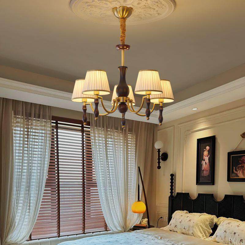 式中古氛风客厅法大灯复古奢轻温馨灯具围布艺卧室餐厅全光谱护眼,家装灯饰光源,智能吊灯,淘宝优惠券,粉丝福利购,淘宝优惠卷