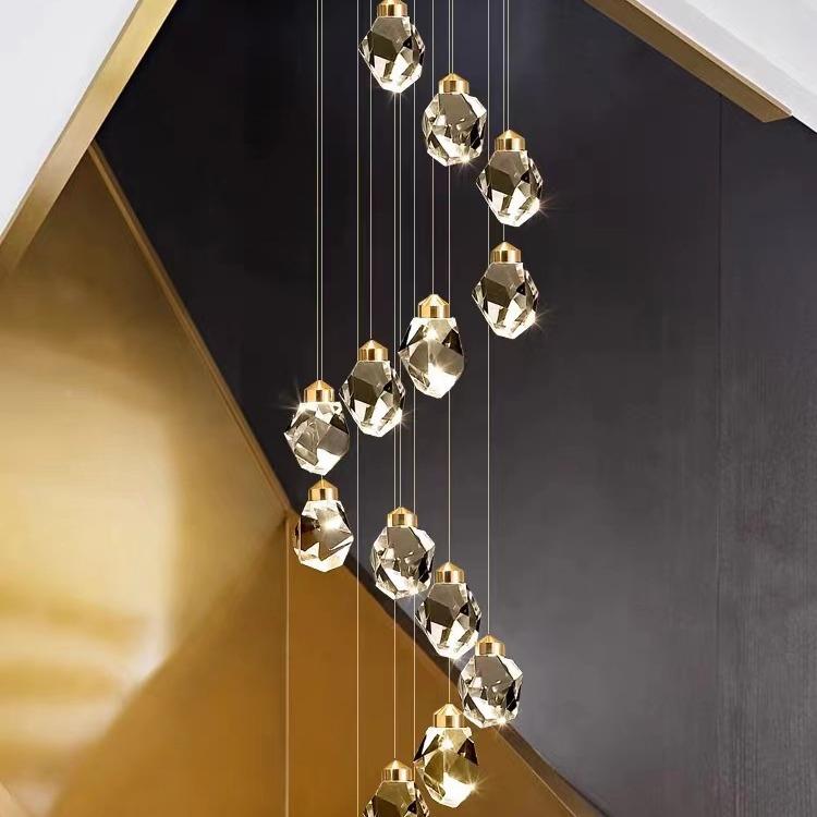 LD晶吊灯E客道厅楼梯过卧室酒店大水堂别墅PDX高档款客厅水晶吊