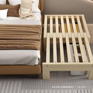 免漆抽拉式实折叠NUG床多功能沙两发租床出屋小户型伸缩床用木床