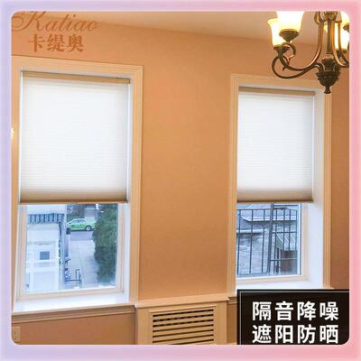 TUF4免卧孔打蜂巢帘百叶帘卫生间窗F76J7TS7户遮光电动办窗公室用