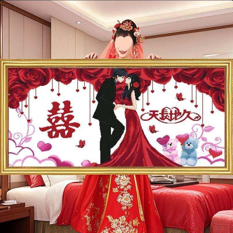 V0Z结婚新婚2025卧新款自己手工绣十字绣LSG刺线客厅室钻石绣画