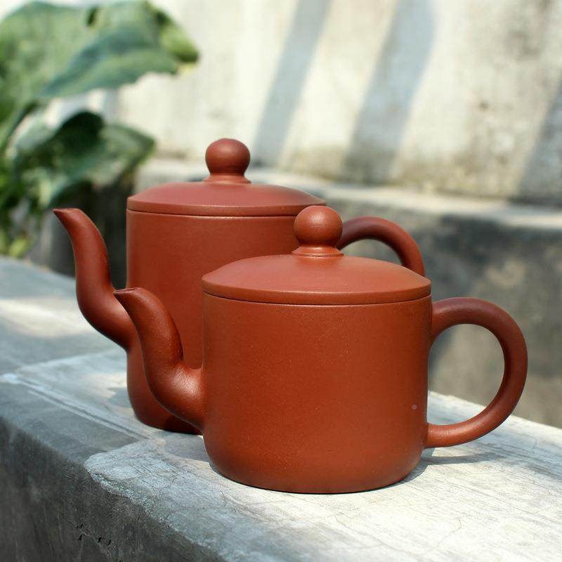 洪章富手拉壶QYY70c/110cc州潮朱泥c拉手壶家用小号泡茶壶宽口直