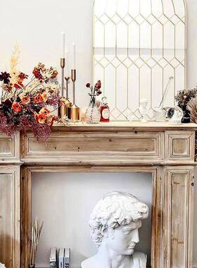 玄法式复木古壁炉装饰柜直播间场景简家约用客BMY厅关隔断实白色