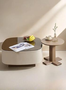 意式轻奢岩板奶油几现代极简小厅家用户型组合茶客新款20068边几