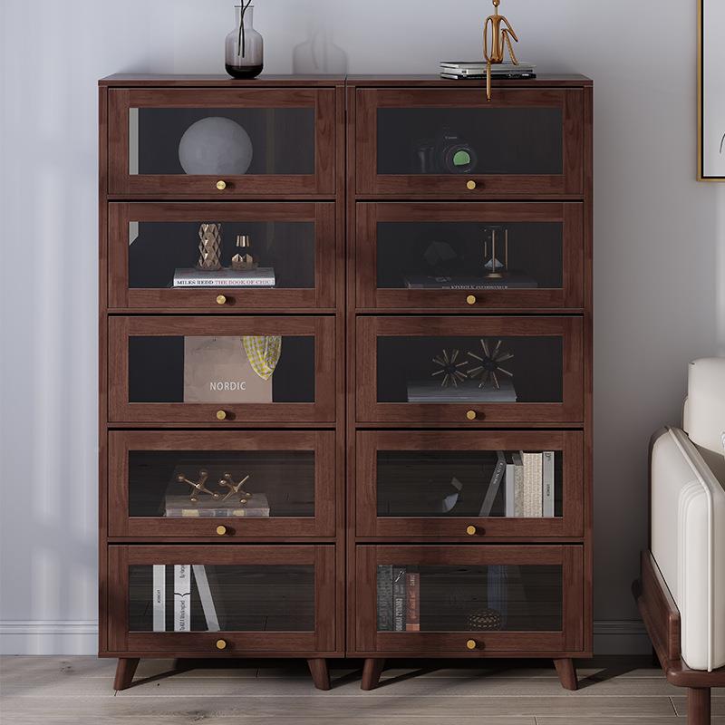 新款实木上翻门璃书柜儿童防收纳柜大书容量31273880架尘玻门置物