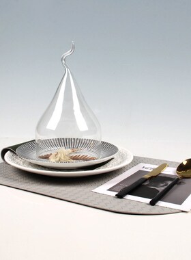 轻奢绿色系样板间餐桌软装西餐盘装饰套装盘高级装饰摆台餐盘装饰