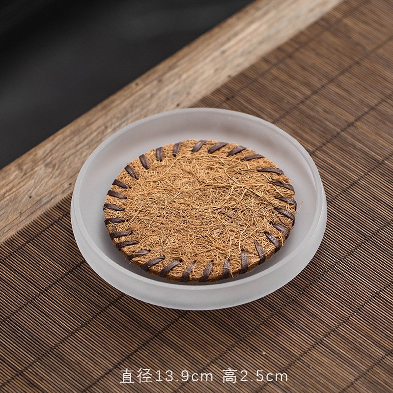 玻璃莲花壶承透明花型干泡盘百搭盖碗茶壶托盘现代简约果盘茶点盘