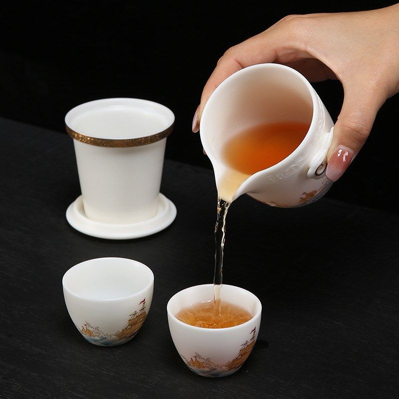 高档素烧羊脂玉白瓷快客杯一壶二杯旅行茶具礼品银行公司送客户,餐饮具,旅行茶具,淘宝优惠券,粉丝福利购,淘宝优惠卷