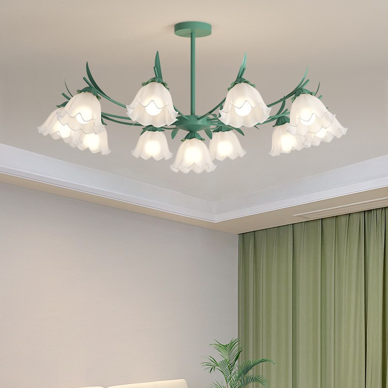 法式奶油风客厅吊灯温馨浪漫田园复古铃兰花餐厅卧室灯2023年新款