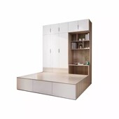 歌雷小户型多功能榻榻米床衣柜书桌一体组合储物床床1.2cm1.5米床