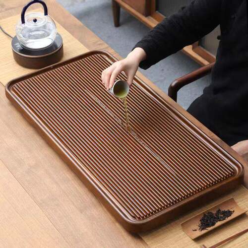 整块茶盘实家用排水小型电干泡茶海台办公室木茶简易功夫木KUB款
