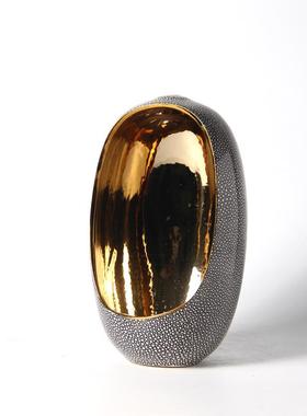 现代简约轻奢陶瓷饰花台瓶家样CHQ07052板间装品烛插花器售楼处软