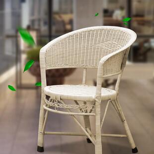 天然植物FS757012藤椅竹椅子老式手闲工靠背椅椅凉休椅年老人喝茶