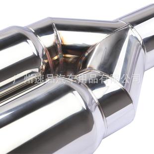 尾消喉工厂单Y型层口双出QXG不锈钢尾喉63 76mm一出二排气管声器