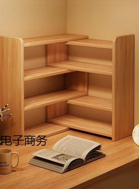 书架可伸缩书桌面边置桌HSU物架卧室床储物柜柜儿童书上收纳柜子
