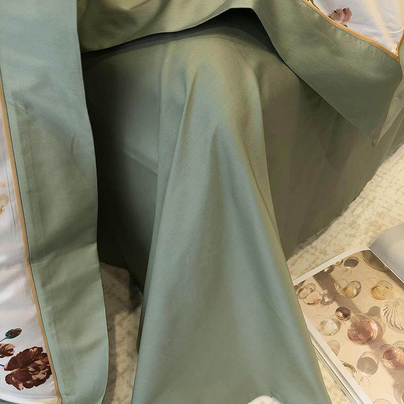 美式田园风春秋件床品JXF长绒棉棉纯棉四床套被套床单床笠款全上