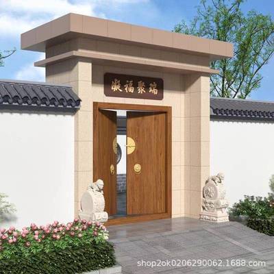 老榆木大式门进户门院中双开ALS门老双式大门民宿四合院复古开庭