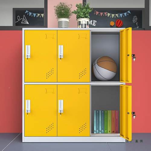 幼儿园书包柜985教室学生皮储物柜衣小柜铁子彩色更柜带锁磁收吸