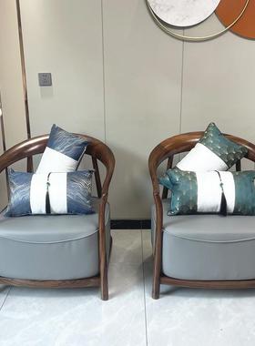 新中乌金木家休闲椅全实ITW木太师沙椅茶室式用客厅阳台圈发椅三