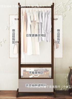 小户型衣柜衣tj#hhsd%帽厅架落地实木简约中式衣架客卧室简易办架