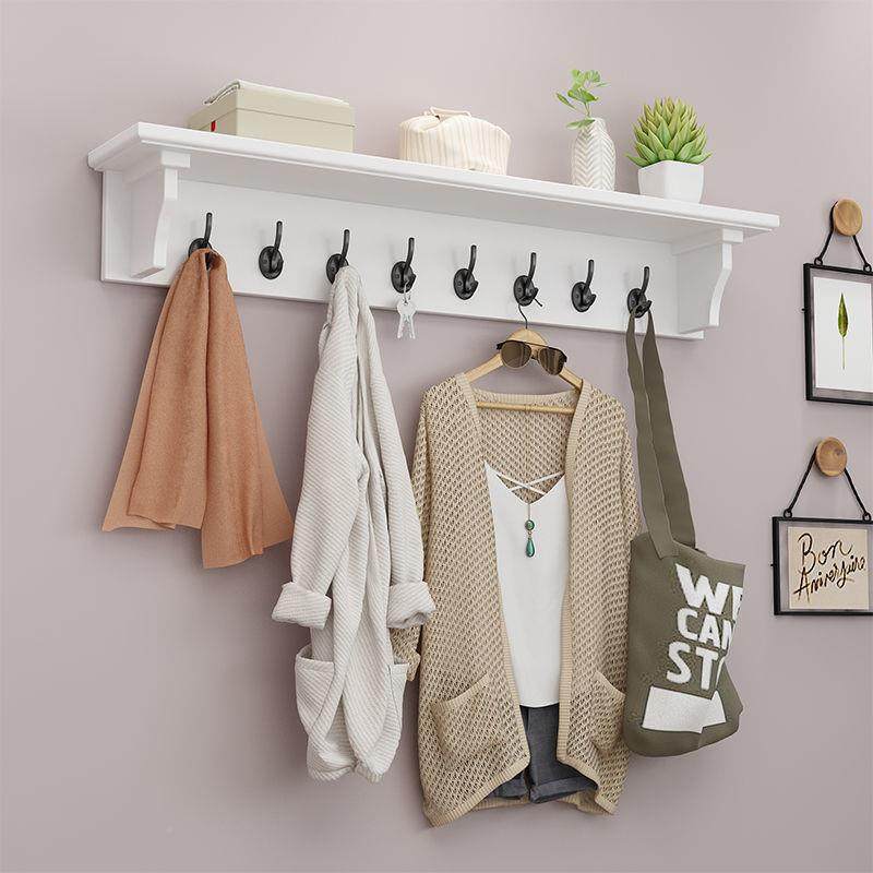 门R7B挂衣墙上壁挂衣帽架TNW室欧式实木置物架厅玄关衣架架现做卧