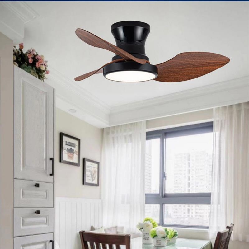 新款极简吸顶风扇扇灯餐厅卧室家用吊灯阳台8658过风小型电道扇灯