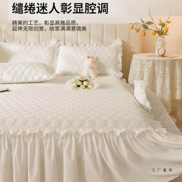 202新裙款加厚夹棉床笠床单二件合5一公主风床单带裙无品牌/边全