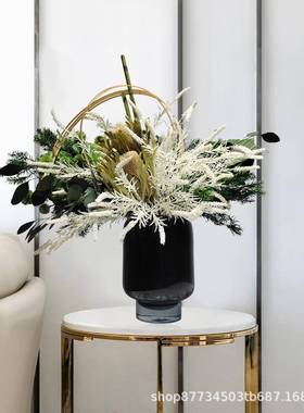 件MOI轻奢样板绿色仿真花艺摆客厅房餐桌装茶几卧室飘窗现代简约