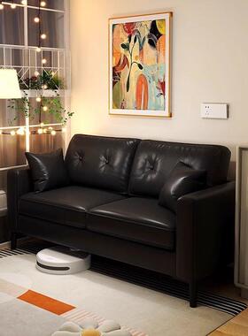 沙发小厅户型双人息出租房办公室休区QUD公寓简约便宜皮艺客沙发