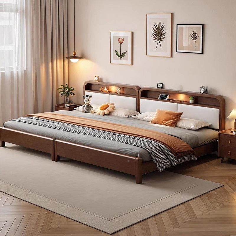 实亲木子床加大三四人加宽组人MBM合二胎三胎家床庭超大床拼接床