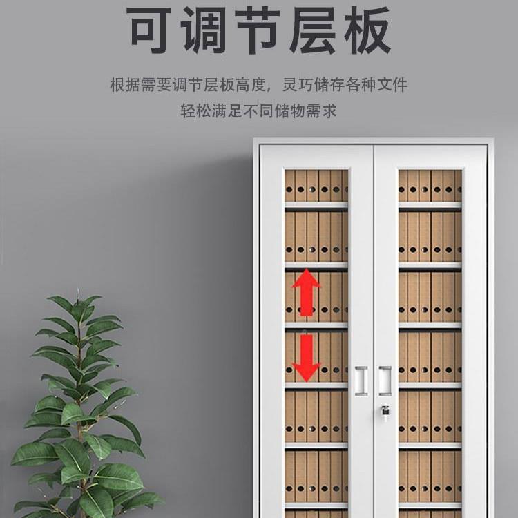 会计凭证柜料钢制文件资档皮案柜3-1L公室带锁办铁书柜家用柜子储
