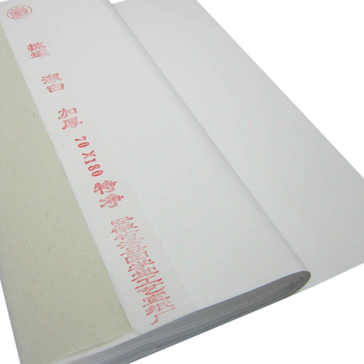 四品尺生宣纸加厚特净皮六八尺对开10037725条屏毛笔书法墨三水国