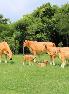 玻璃钢真黄户牛雕塑外庭院公仿园摆林MRY落地装饰山庄农场动物件