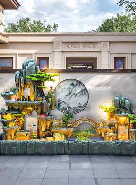 喷户外园庭院假山流水造水幕墙摆件花tb-72093阳台泉装饰品循环水