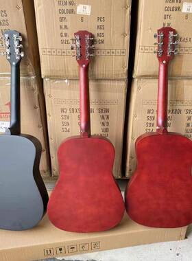 3U8寸民谣38寸桶练习琴圆吉他初者入门级圆角jita学GITAR