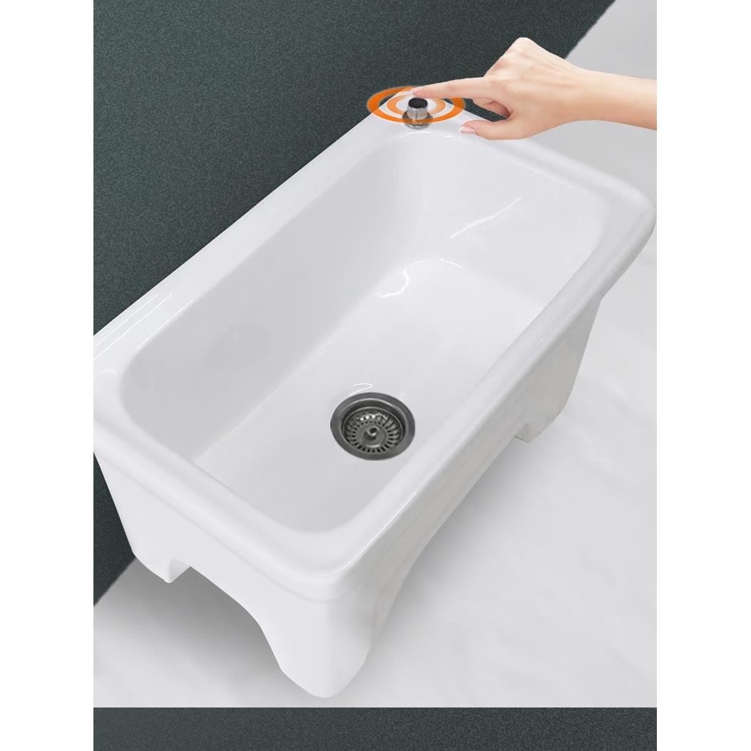 cs陶拖把池号家316用生间阳台地拖瓷盆拖布池长卫方形高脚墩洗布