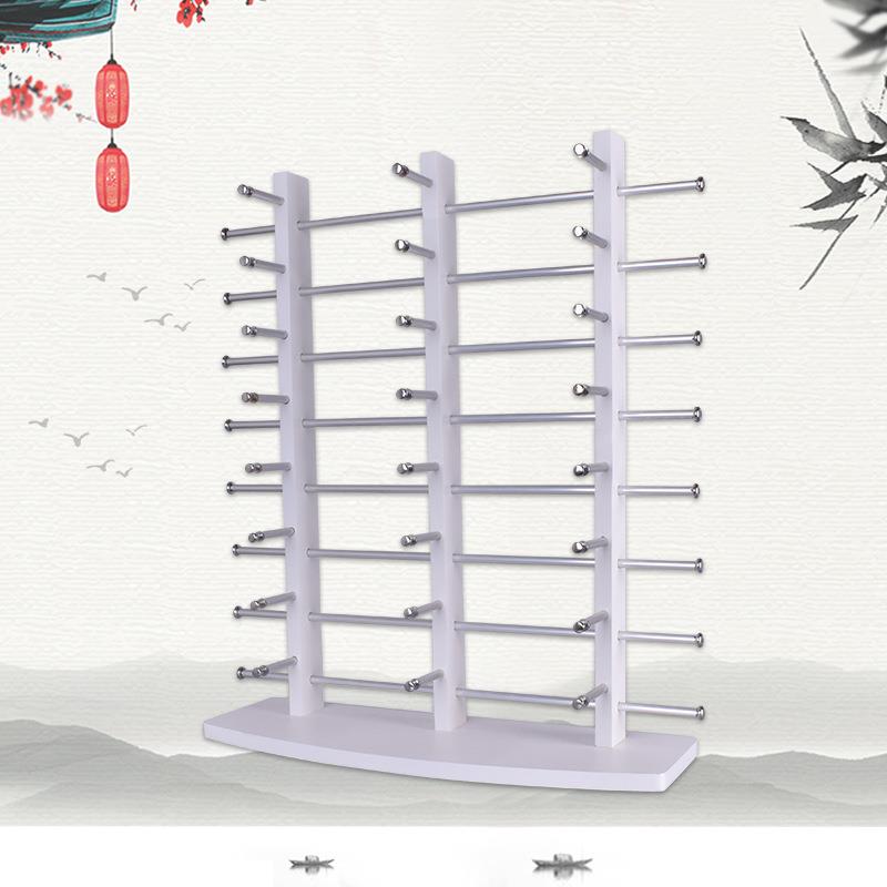 三排式橱窗柜台镜眼镜展示架面式木质理眼镜纹店太阳桌面式三收纳