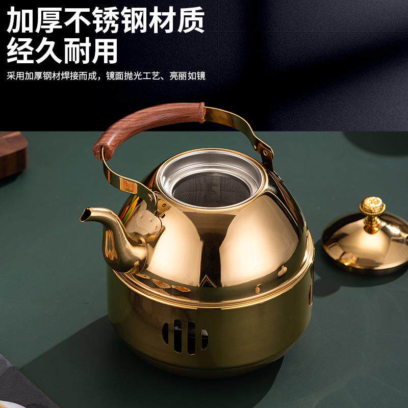 加厚不ZUM锈钢酒炉加热炉煮茶壶用蜡精烛煮茶炉家煮花茶暖茶温茶