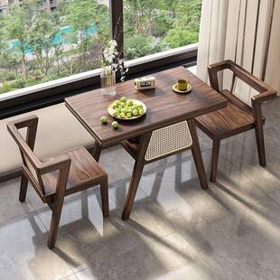 阳台意休实闲创茶三台茶桌小型木新款家用一桌二023椅组合小桌椅