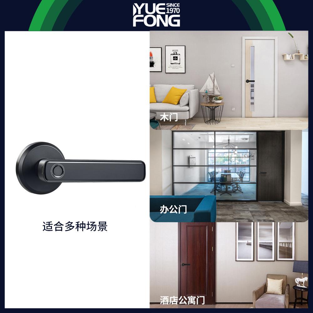 丰能麦氏智门锁指纹锁把手半自锁动一握开带密码DHGM3锁粤厂家直