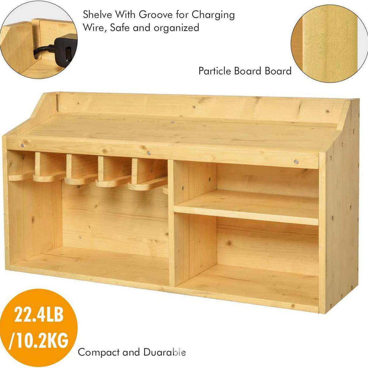 壁挂式五工具收纳盒盒ENY实木钻头悬挂槽收纳圆扳锯冲击手收纳金