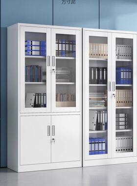 钢制文件柜铁皮柜子办公室案收资纳UAB书柜档柜料柜凭证柜储带锁