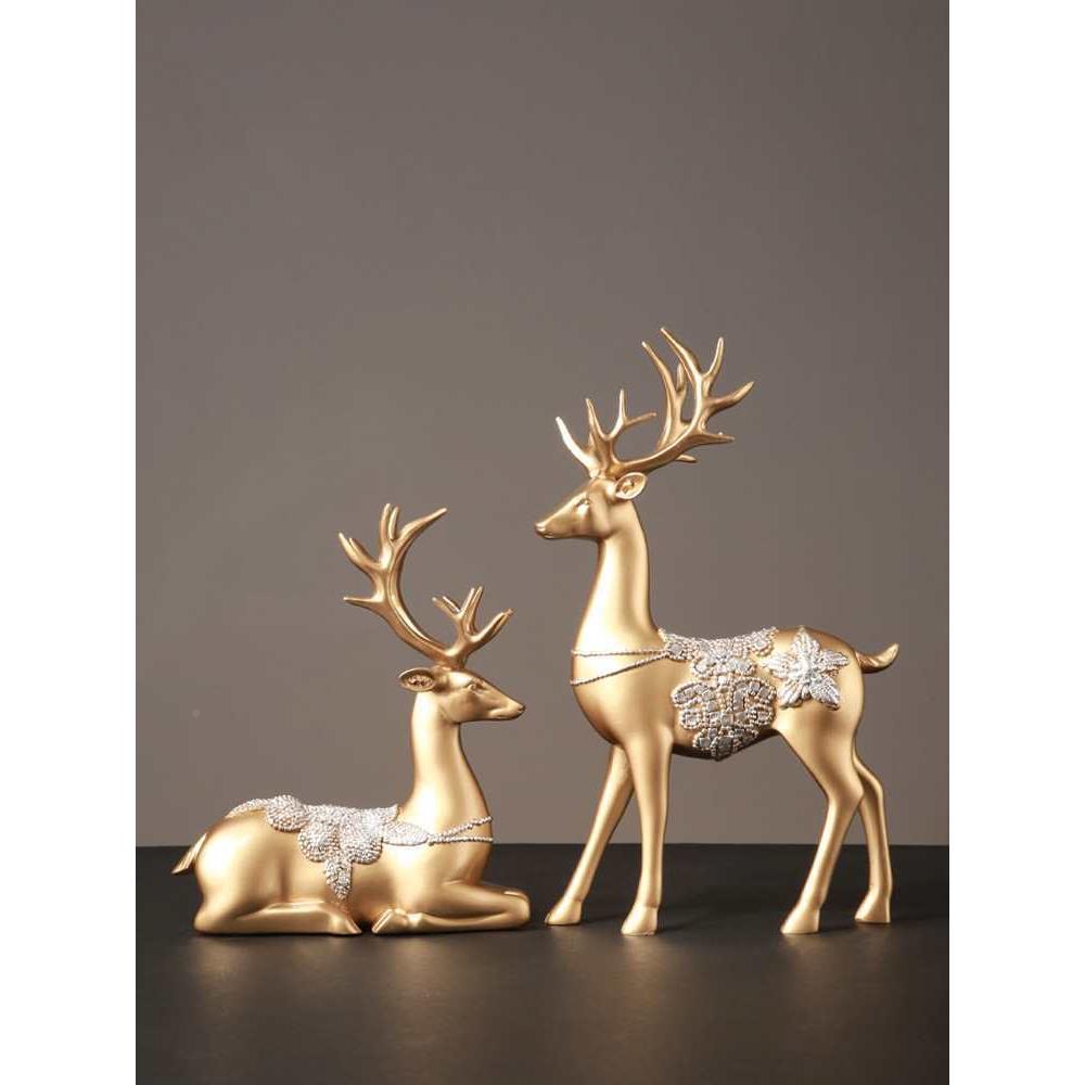 现610代轻麋鹿摆件家居摆客奢厅电视酒柜装饰品桌面玄关件柜梅花