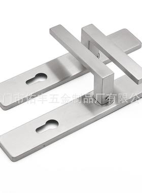 欧式简约04锈钢丝一体面板办公门3锁方管执EIA手拉锁不室内大门锁