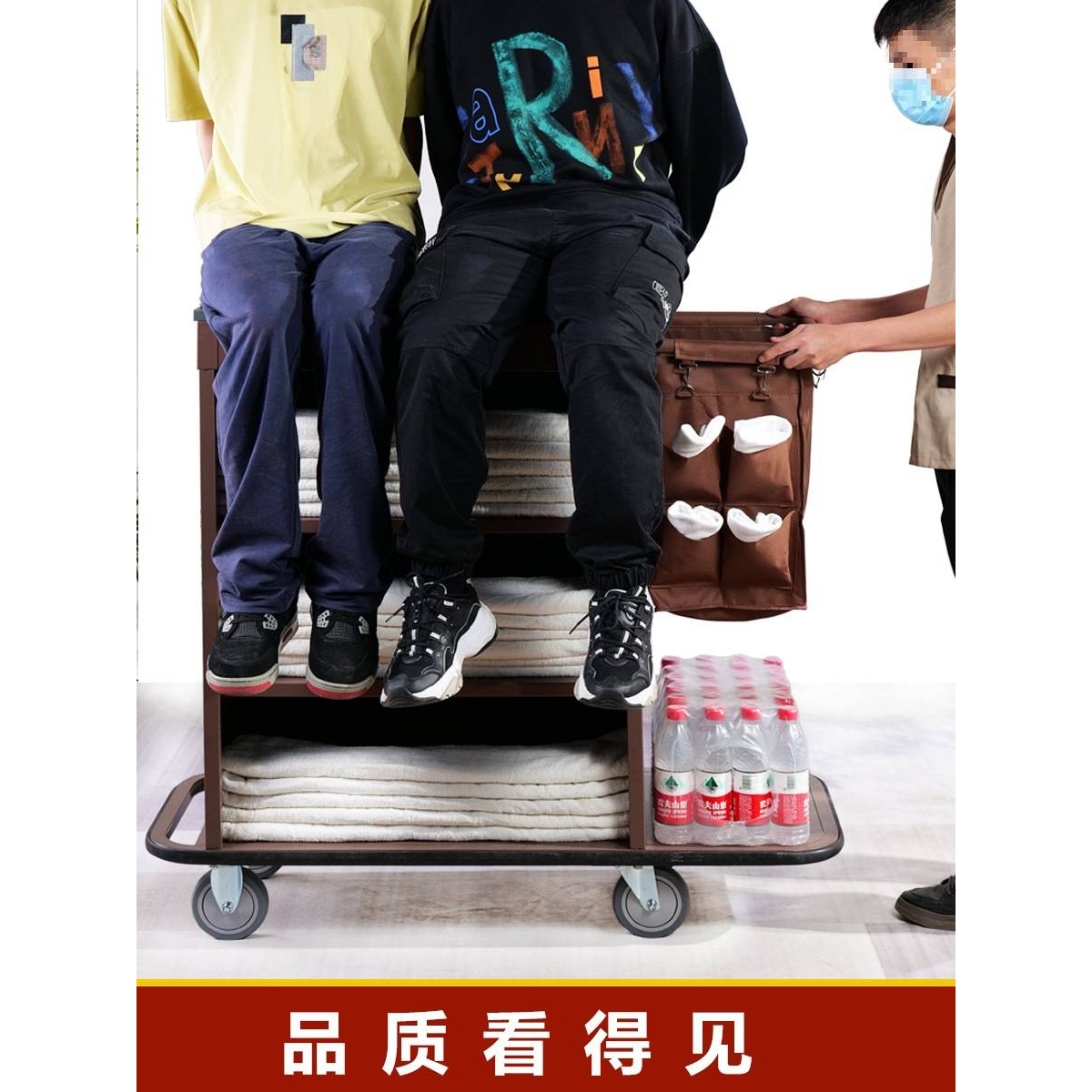 扬远客房布草车酒店多功能保洁工作车清洁车房口卫生服务车手推车