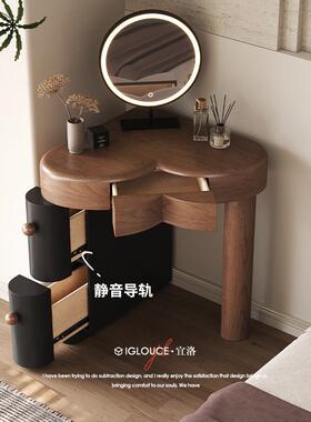 意式极简转角型梳妆台斗TJD柜收纳柜一体卧室小户实简约拐木角妆