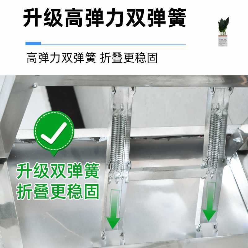 加厚不锈钢折叠桌家用长条桌子商用长方形户外烧烤摆摊便携式餐桌