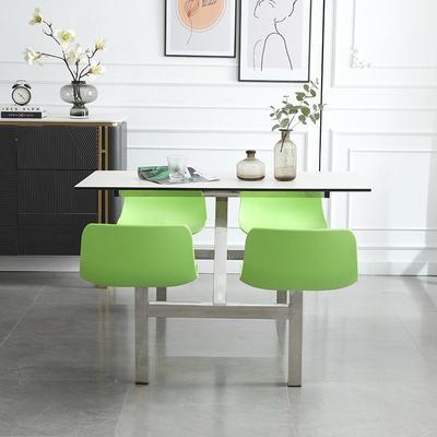 现代连体餐桌GBS20250专食椅4人位员工学校餐厅用防滑耐磨餐桌堂